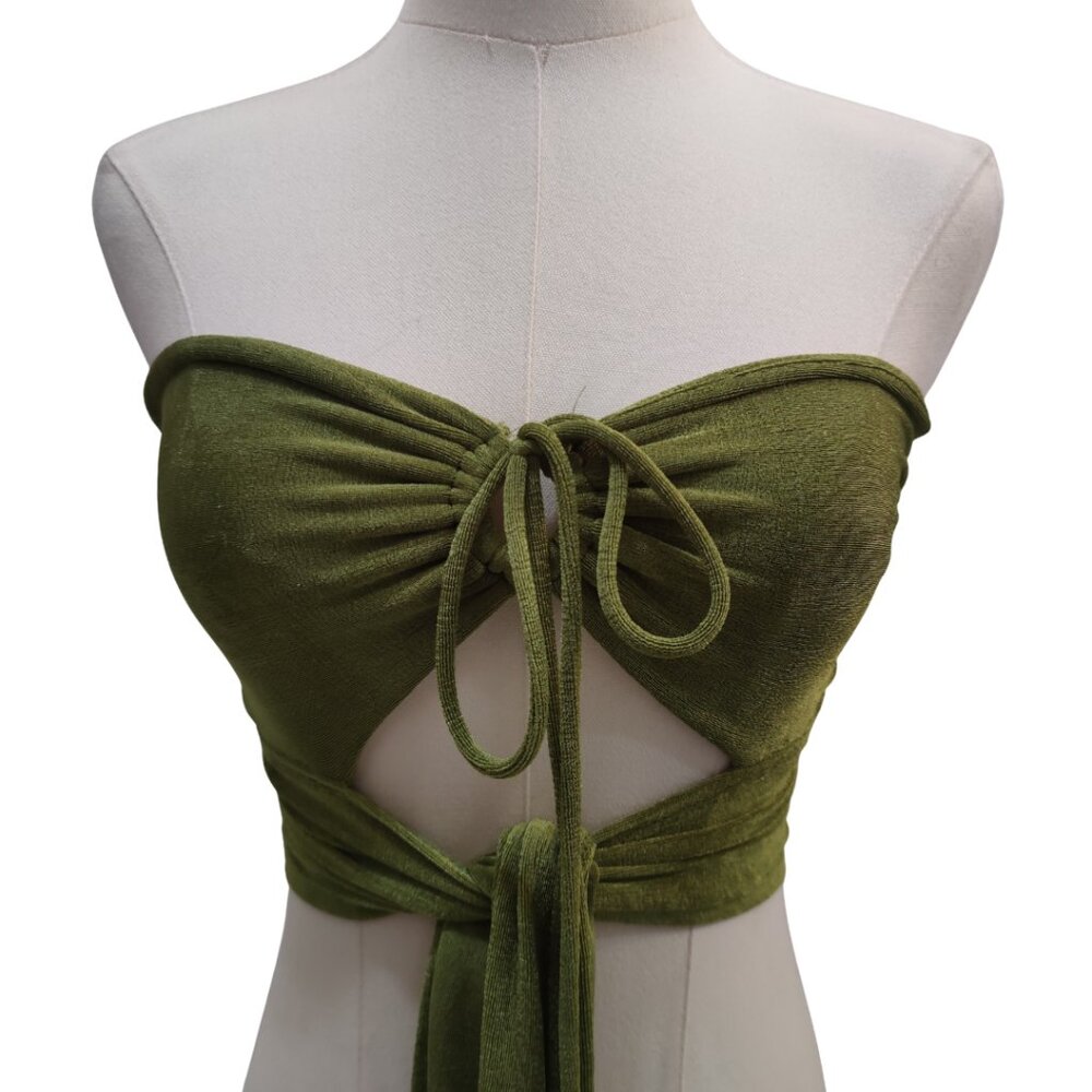 Princess Polly Tie Front Crop Top - Picture 2 of 5